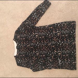 Pure merino wool leopard print crew neck